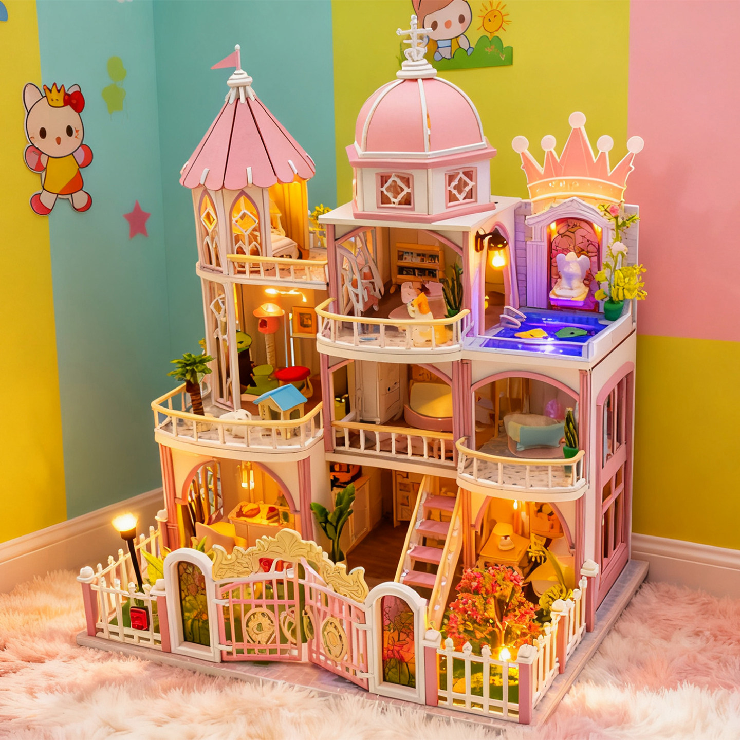 diy小屋温莎斯堡童话别墅手工制作拼装城堡模型建筑玩具生日礼物