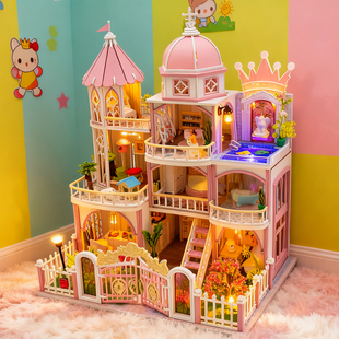 diy小屋温莎斯堡童话别墅手工制作拼装城堡模型建筑玩具生日礼物