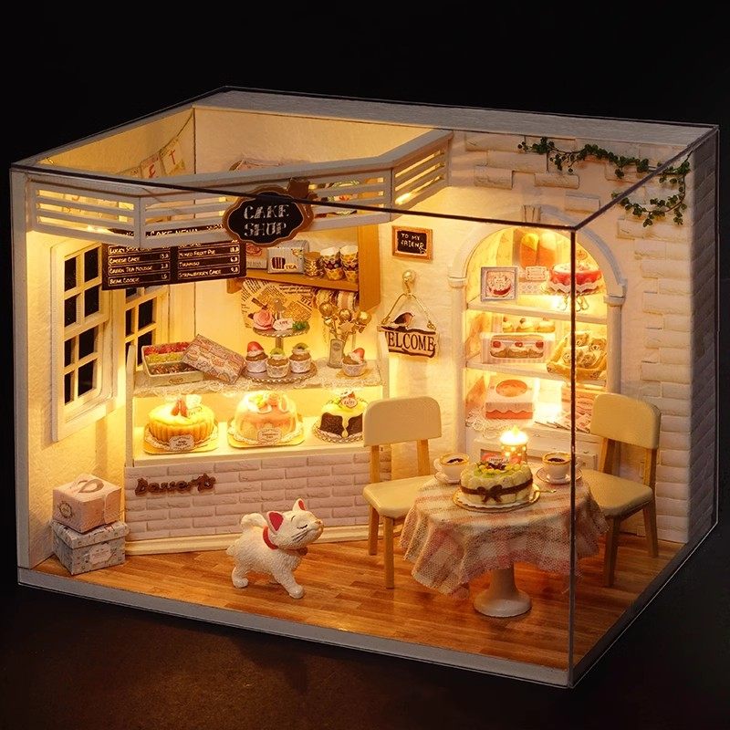 智趣屋木质模型微缩场景拼装玩具