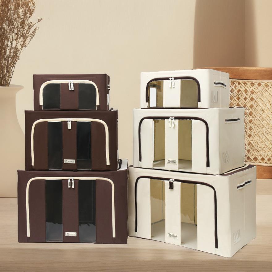 派士龙加厚牛津布防水收纳箱大号衣物棉被玩具钢架折叠百纳箱