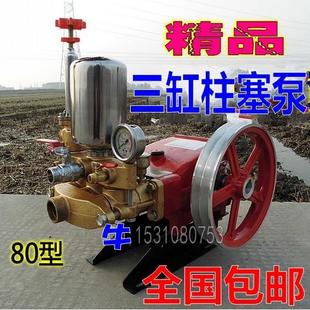 打药机喷雾器园林灌溉抽水水泵清洗泵 80型农用高压大型三柱塞泵