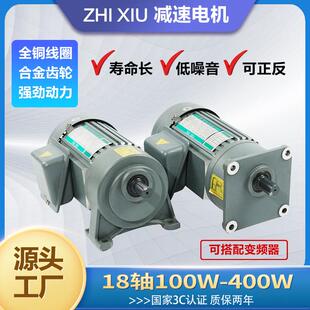 18轴100W200W400W小型单相220V低速慢速交流齿轮减速电机三相380V
