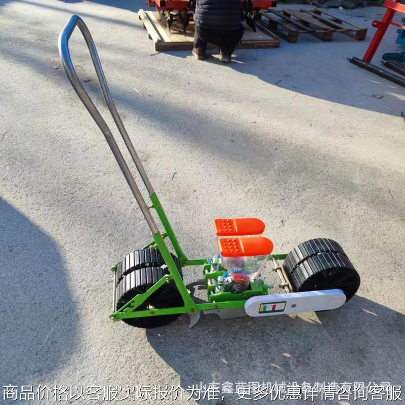 小颗粒蔬菜药材精播机农用两行手推播种机下种粒数可调菜种点播机