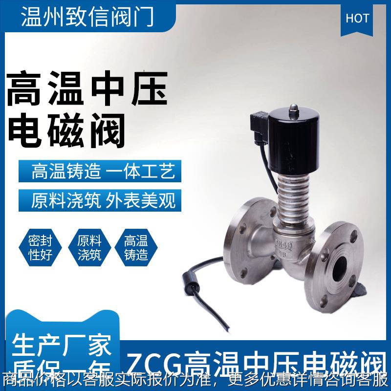高温中压电磁阀 ZCG-16C/P 铸钢 不锈钢 高温蒸汽电磁阀 DN