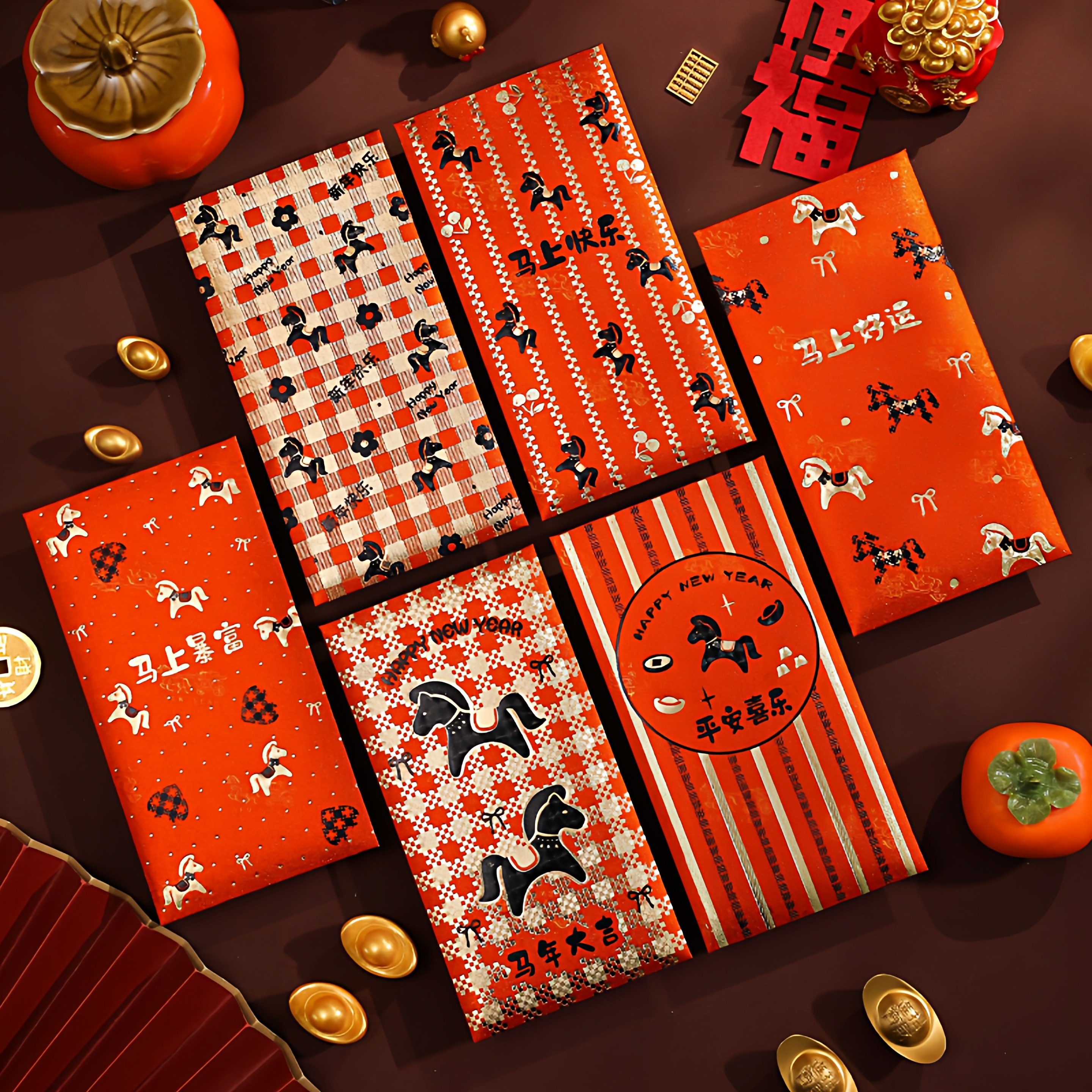 马年红包2026新年高档创意利是封春节过年新款卡通烫金压岁包加厚