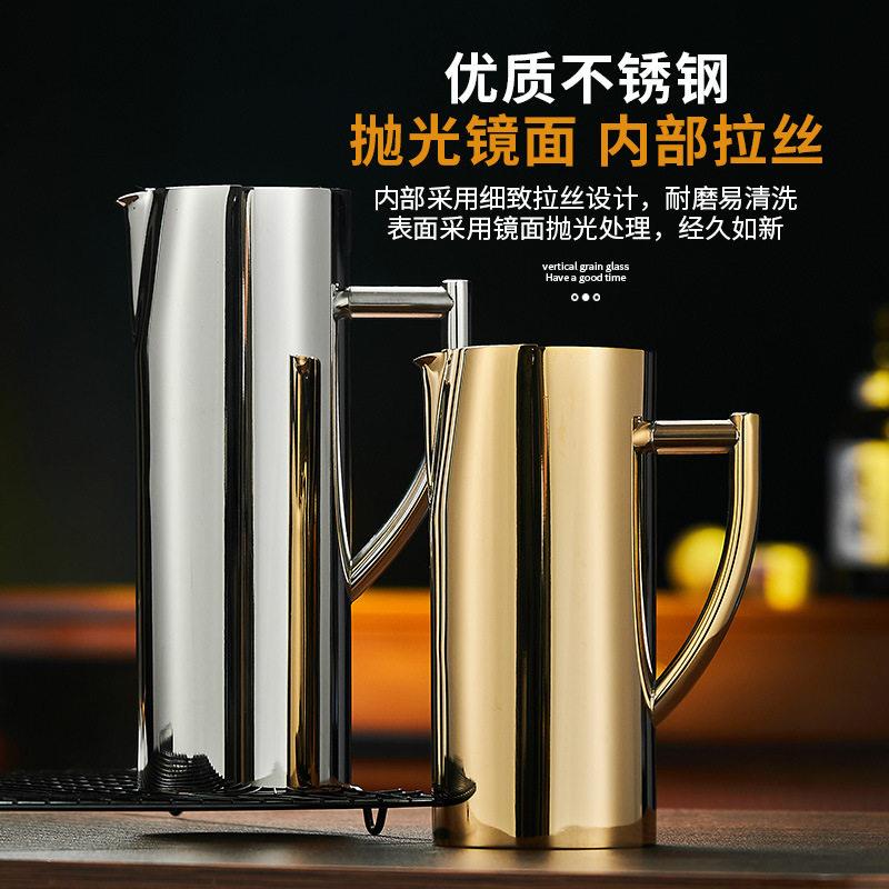 现货供应加厚304不锈钢水扎壶直身扎壶酒吧隔冷水壶花茶饮壶