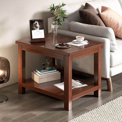 7T客厅方桌沙发边柜侧边柜客厅家用小茶几实木腿边几简约现代置物