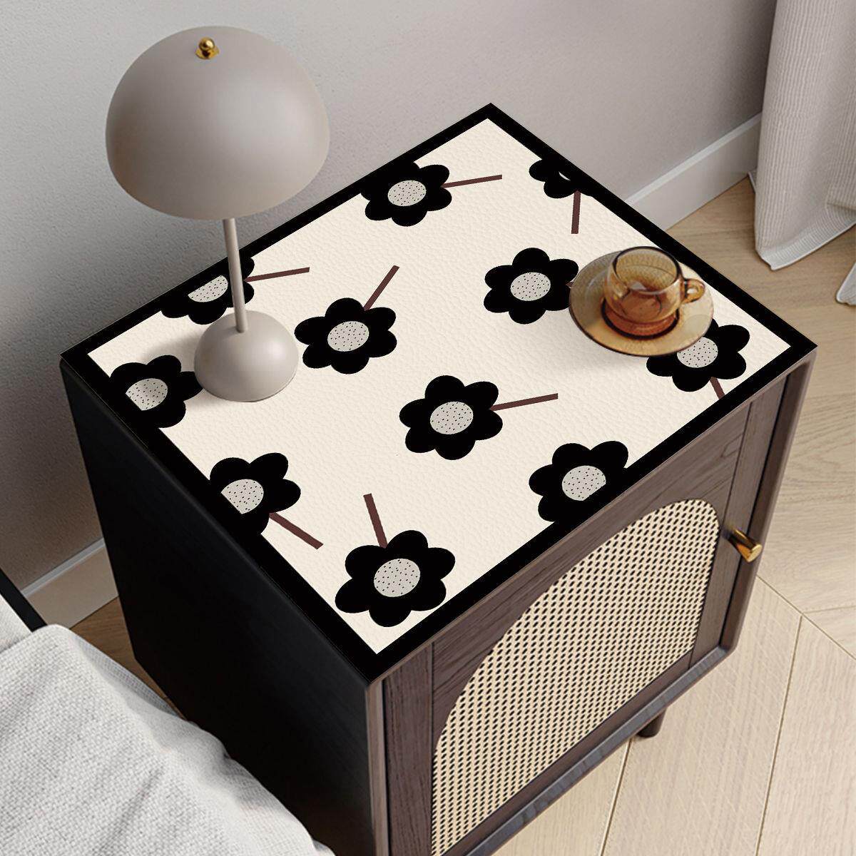 美式防水防油床头柜防尘垫免洗滚筒洗衣机盖布家用可剪裁皮革桌布