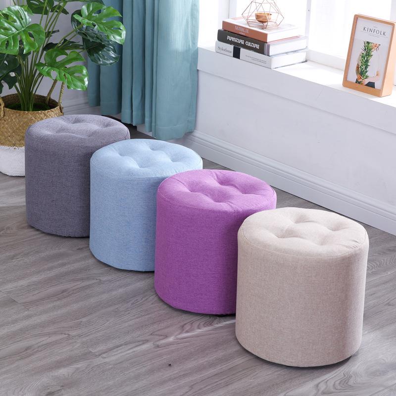 凳子家用布艺时尚客厅沙发凳茶几凳门口换鞋凳实木小板凳矮凳圆凳