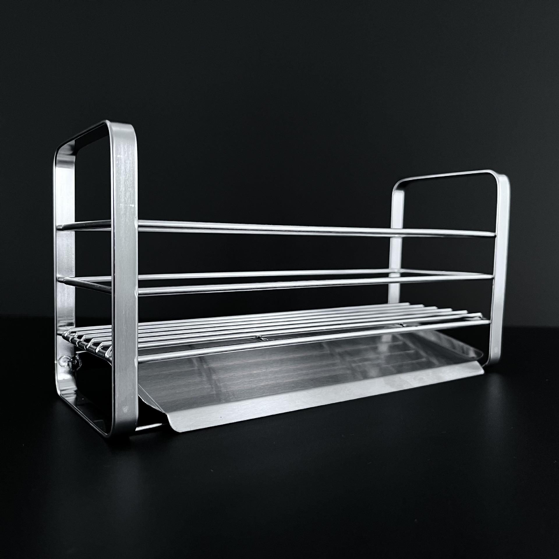 304不锈钢厨房海绵抹布置物架 家用台面洗碗布水槽多功能沥水篮