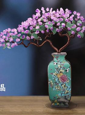 天然玉石工艺品玉雕摆件客厅玄关电视柜酒柜装饰紫水晶礼品装饰品