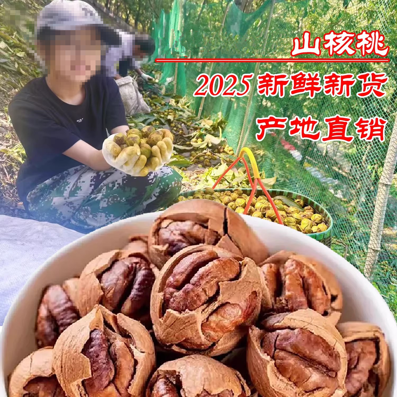 特好剥特大籽临安山核桃2025新货手剥野生小核桃浙江好好剥小胡桃