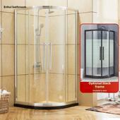 8MM钢化玻璃淋浴房浴室简易弧扇形洗澡隔断卫生间干湿分离移门