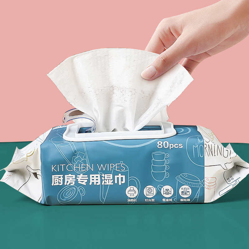 厨房湿巾去油去污家用加大加厚清洁用纸巾强力去油污专用懒人抹布