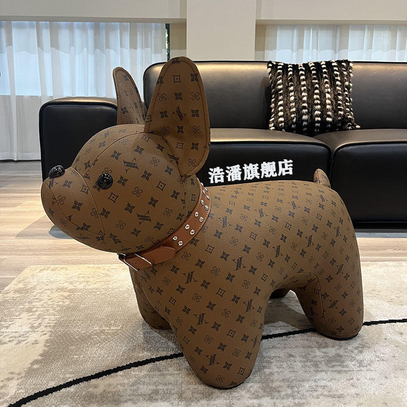 轻奢法斗狗凳子动物创意换鞋凳高档客厅装饰摆件新房乔迁新居礼物