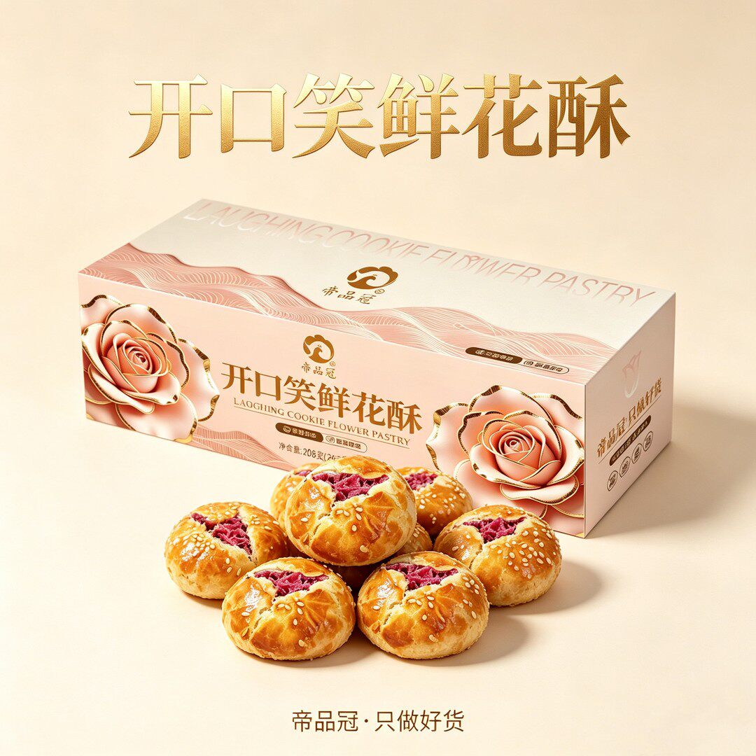 云南特产开口笑玫瑰鲜花酥脂肪休闲零食解馋早餐下午茶糕点茶点