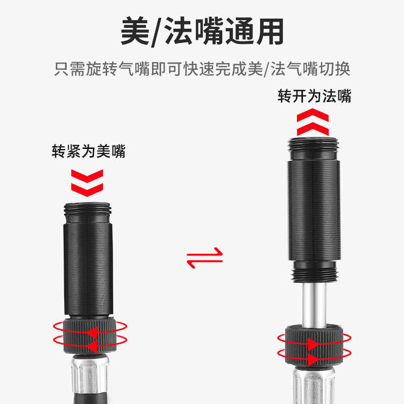 塔斯队长自行车打气筒便携迷你高压带气压表美法嘴山地公路车配件