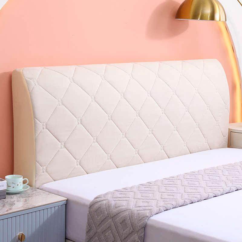 新款全包床头套罩软包欧式防撞防尘硬板床头罩木床靠背夹棉加厚套,居家布艺,床头罩,淘宝优惠券,粉丝福利购,淘宝优惠卷