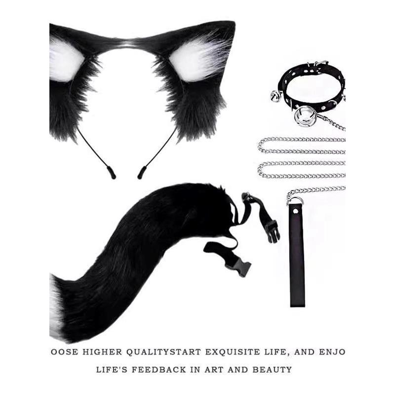 男仆装性感猫耳朵男生项圈情调小狗魔法猫的怪尾巴女m牵引绳猫娘