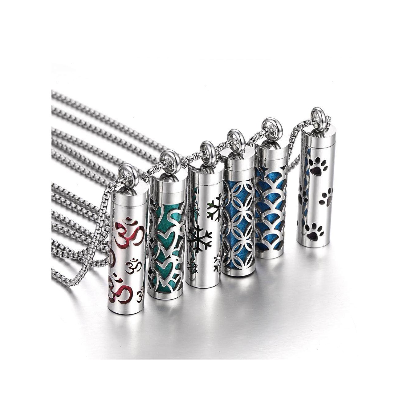 香水散发器迷你瓶香薰项链潮流简约个性钛钢吊坠男士挂件装饰品