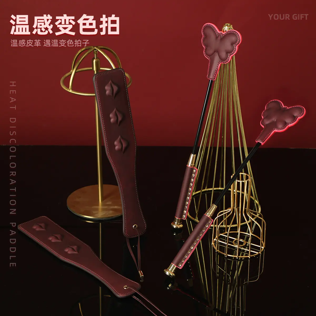 猫爪拍感温变色马鞭凸面立体爪子可爱sp拍子小圈实践道具温变材料