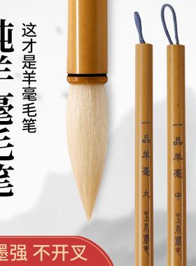 玉水湖纯羊毫大中小楷毛笔颜体行楷隶篆书法练习国画水彩书法笔