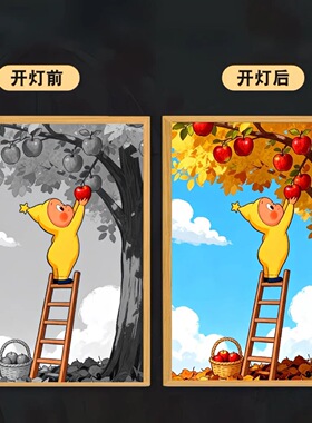 泡泡玛特送朋友灯光画摆件小夜灯