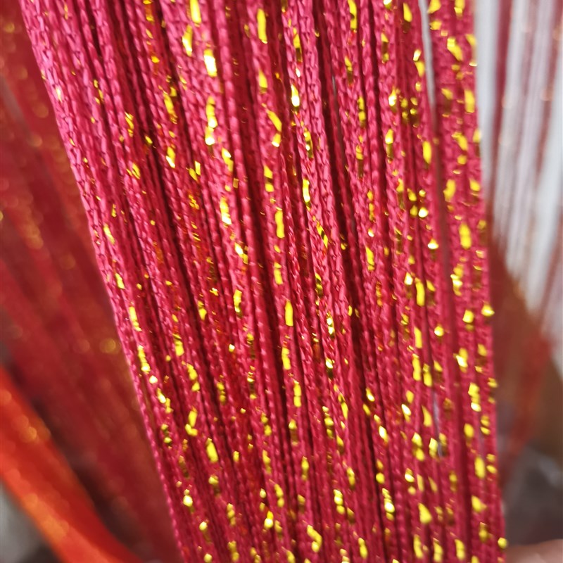 婚庆成品金丝流苏垂帘婚礼现场背景布置吊顶圆环道具装饰红色线帘