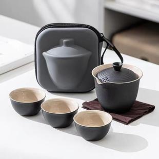 直销旅行茶具套装 新款 快客杯户外喝茶泡茶杯家用一壶三杯功夫茶壶