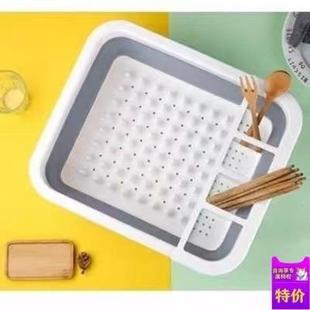 置物 新款 直销跨境 厨房折叠沥水碗架 家用餐具收纳盒伸缩碗碟架