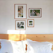 照片墙装 饰客厅创意相片墙结婚照放大实木组合多图挂墙婚纱相框