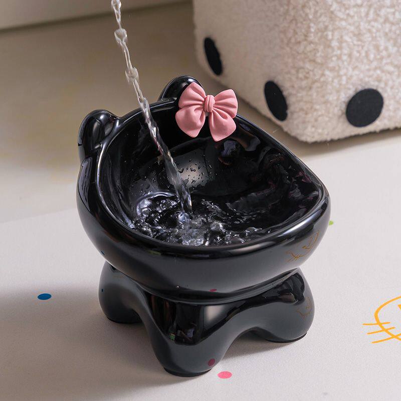 猫碗陶瓷高脚宠物碗不黑下巴猫食盆二合一防打翻猫咪罐头碗