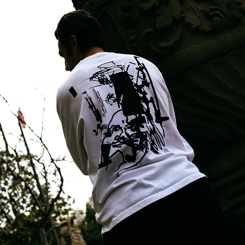 LastResortAB长袖抽象印花T恤