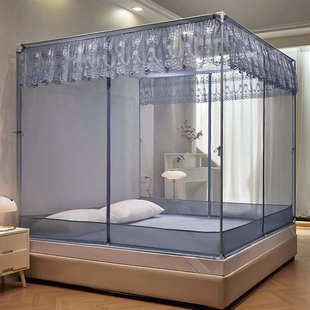 蚊帐家用2025新款卧室135x190床笠款回底防摔全底2米x2米大床蚊帐