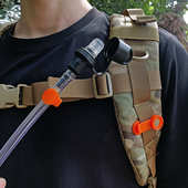 户外水袋水管夹配件吸管夹子磁铁固定器骑行登山越野背包磁力扣