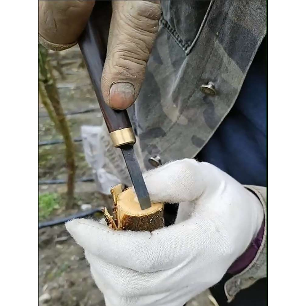 苗木嫁接雕刻刀苗圃栽培手工刻刀木工套装木雕工具檀木柄钨钢刻刀