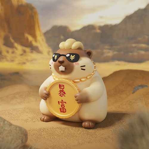 正版瑞鼠运财土拨鼠盲盒手办