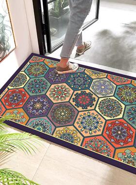 北欧棱形80*100cm入户门垫现代简约轻奢脚垫吸水耐磨地毯厨房地垫