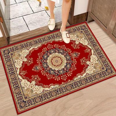 欧式水晶绒欧红花门垫