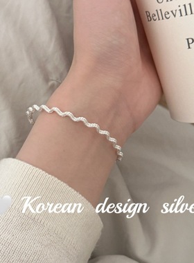 「波浪麻花」s925纯银手链女款新轻奢小众高级感送礼闺蜜百搭个性