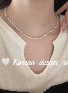 「波浪麻花」s925纯银项链女款新轻奢小众高级感锁骨链送礼闺蜜
