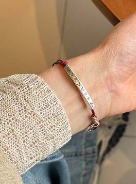 「六字真言红绳」999足银手链女款新中式爆款轻奢小众高级感手串