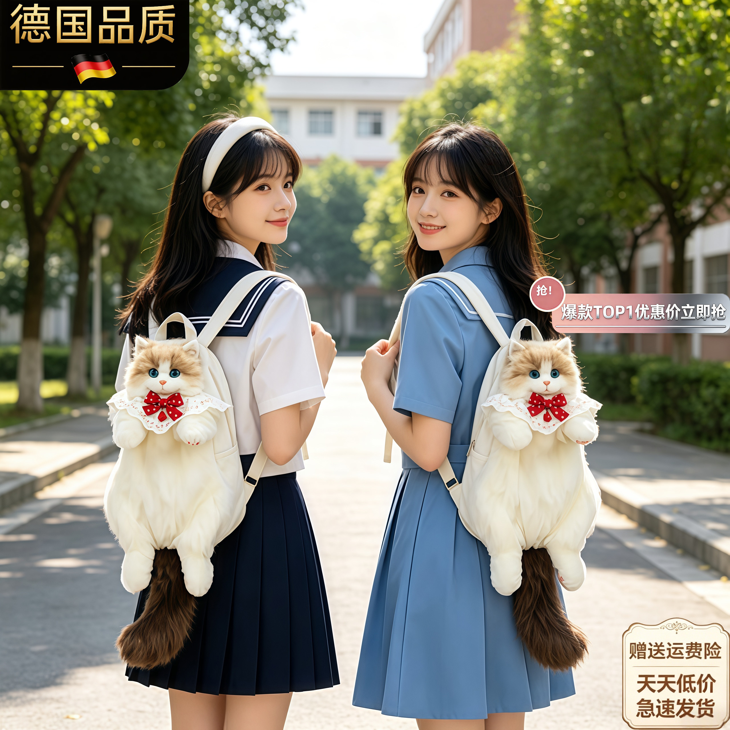 仿真布偶猫背包玩偶毛绒玩具女生