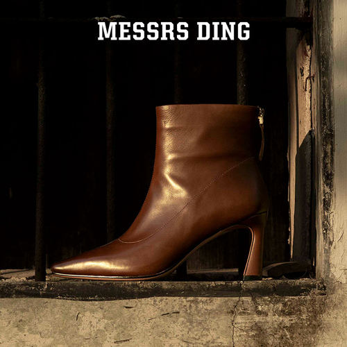 [博主同款]MD女鞋·斯人·时装靴高智感胎牛秋冬高跟靴MESSRSDING