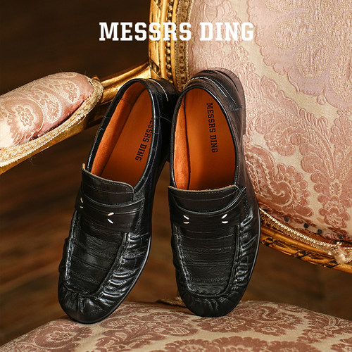 MESSRSDING老钱风真皮粗跟乐福鞋