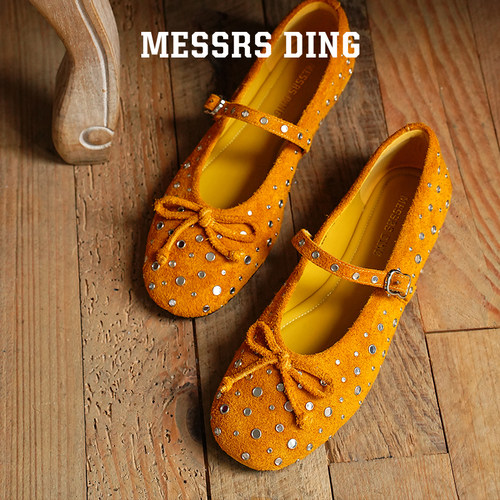 MESSRSDING复古设计款黄色玛丽珍