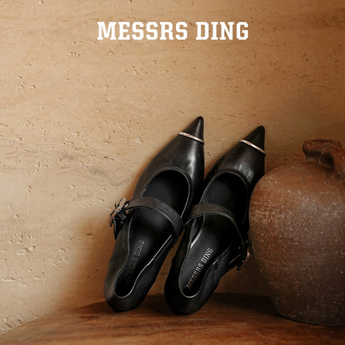 MESSRSDING复古设计款黑色玛丽珍