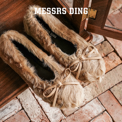 MESSRSDING复古毛毛鞋外穿一脚蹬