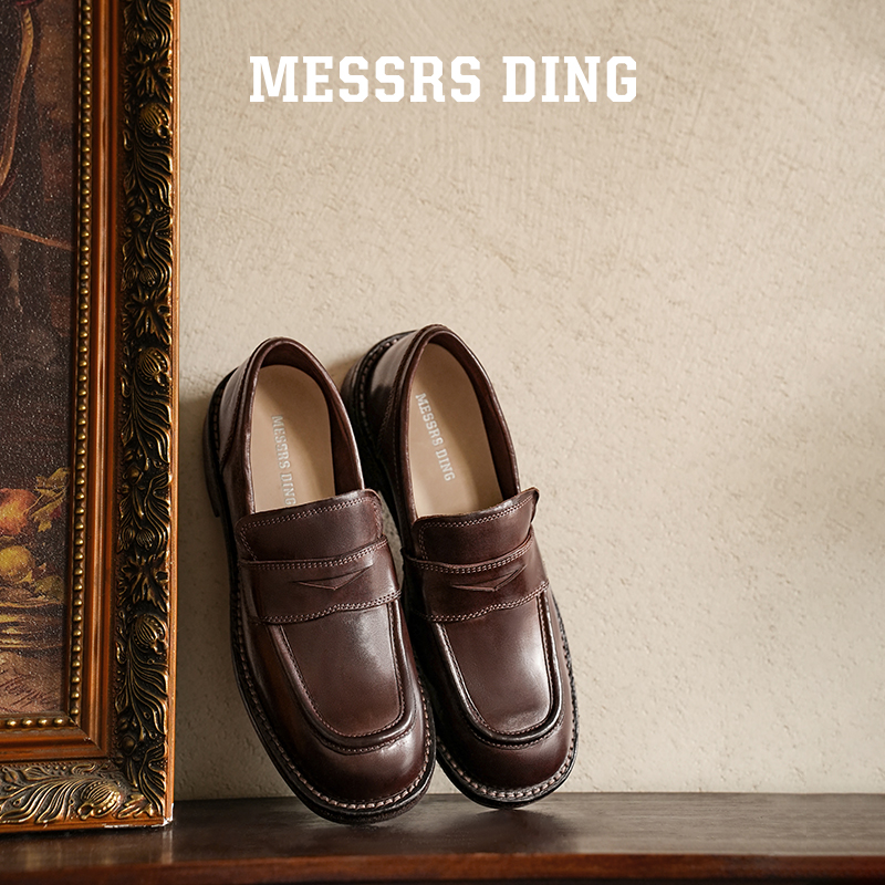 MESSRSDING咖色乐福鞋厚底鞋