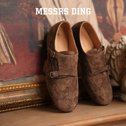 MESSRSDING手工雕花布洛克乐福鞋